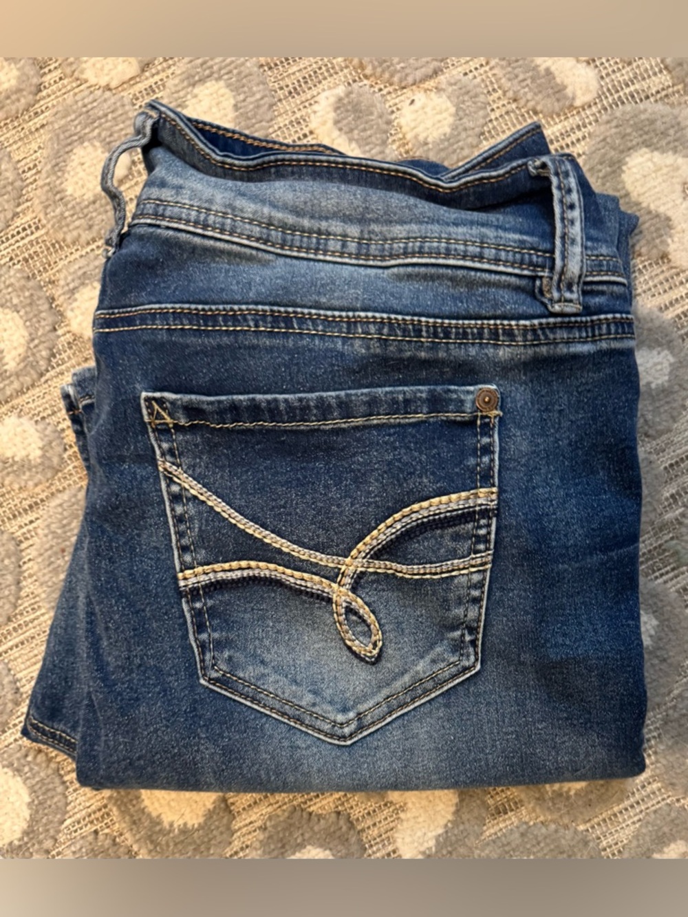 Wallflower Dark Blue Bootcut Jeans with Embroidered Back Pocket